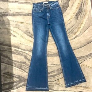 Flying Monkey High Rose Flare Stretch Jean, size 26